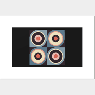 Circles in an abstract pattern, retro style Posters and Art